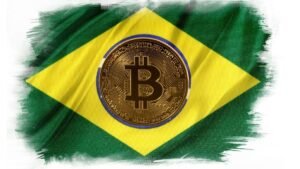 Comparativo para escolher o Melhor ETF de Bitcoin entre QBTC11 e BITH11 com a bandeira do Brasil ao fundo.