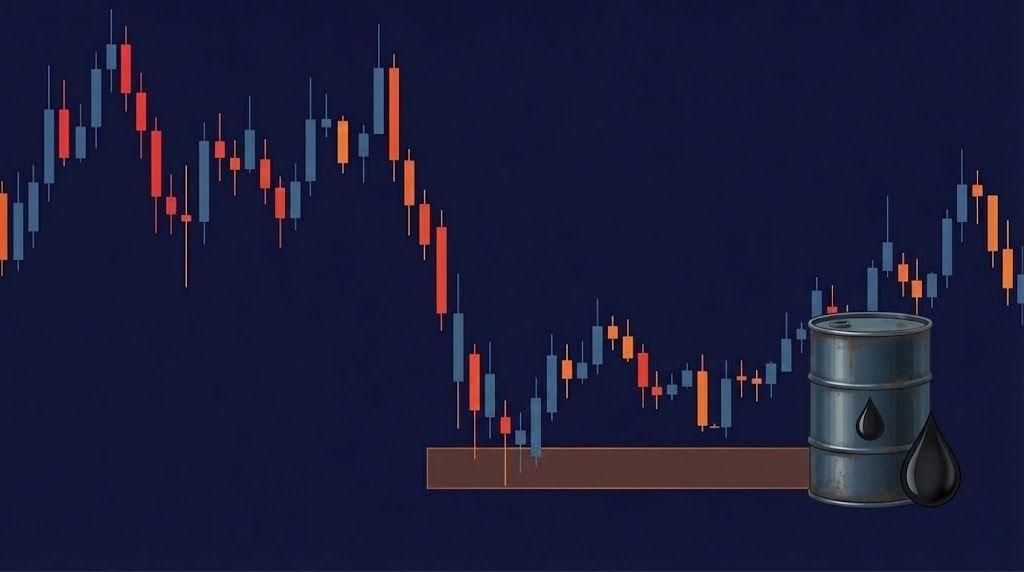 Gráfico do preço do petróleo mostrando volatilidade em momentos de crise